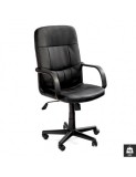 Scaun de birou HM Denzel, Piele ecologica, Mecanism balansare, Inaltime ajustabila, 102 kg, 110x58x45 cm, Negru