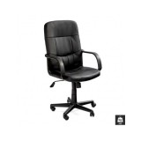 Scaun de birou HM Denzel, Piele ecologica, Mecanism balansare, Inaltime ajustabila, 102 kg, 110x58x45 cm, Negru