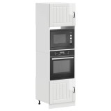 vidaXL Dulapuri Cuptor 2 buc Alb Lucios 60x57x207cm Lemn, Kalmar - Bucatarie Modulara, Spatiu Depozitare, Picioare Reglabile