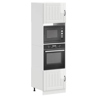 vidaXL Dulapuri pentru cuptor 2 buc Lucca alb lucios lemn prelucrat 3315043 foto
