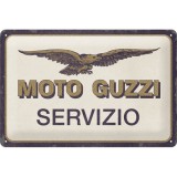 Placa metalica Moto Guzzi - Servizio 20x30cm, Nostalgic Art Merchandising