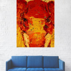 Tablou Canvas, Portret Elefant Rosu - 20 x 25 cm foto