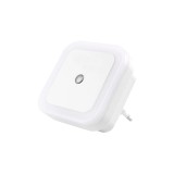 Lampa de veghe cu lumina alba LED 1W si senzor de lumina, alb