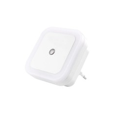 Lampa de veghe cu lumina alba LED 1W si senzor de lumina, alb