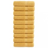 VidaXL Prosoape de duș premium SOLUND 10 buc auriu 70x140cm 600 gsm