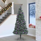 vidaXL Brad de Crăciun artificial cu lumini și set de globuri 240 cm 3396196