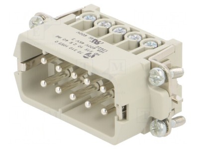 Conector HDC tată 10 pini 10 inserturi de contact foto