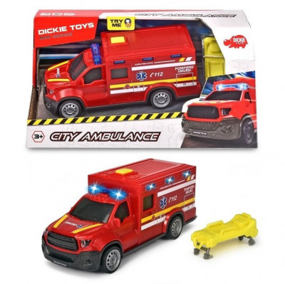Masina De Ambulanta Si Pompieri Smurd Dickie Plastic Rosu 33530661 foto