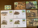 Djibouti - serie 4 timbre MNH, 4 FDC, 4 maxime, fauna wwf