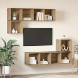 Cumpara ieftin Set comoda TV 4 buc. 37 x 37 x 142,5 cm Stejar Artizanal
