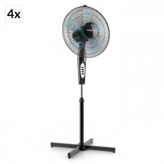 OneConcept Negru Blizzard 2G Standventilator Set de 2 41 cm (16 &amp;amp;#039;&amp;amp;#039;), 50 W, cu rotor albastru, negru foto