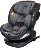 Scaun auto rotativ, model Bari, 0-36 kg, i-Size, 360 grade, R129, tetiera reglabila, ISOFIX, negru-gri