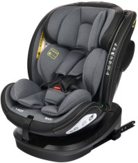Scaun auto rotativ, model Bari, 0-36 kg, i-Size, 360 grade, R129, tetiera reglabila, ISOFIX, negru-gri