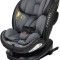 Scaun auto rotativ, model Bari, 0-36 kg, i-Size, 360 grade, R129, tetiera reglabila, ISOFIX, negru-gri