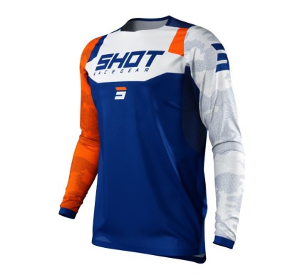 Tricou Shot Contact Camo Alb Albastru Portocaliu foto