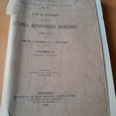 Acte si documente relative la istoria renascerei Romaniei publicate de Dimitrie A. Sturza vol.IX