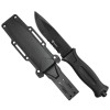 Cutit militar tactic Foxter, 25 cm, cu dispozitiv de spart geamuri, toc, negru, Oem