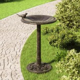 Bazin Păsări Grădină Bronz vidaXL 50x76cm Plastic Rezistent Intemperii Adăpător Ornamente Exterior