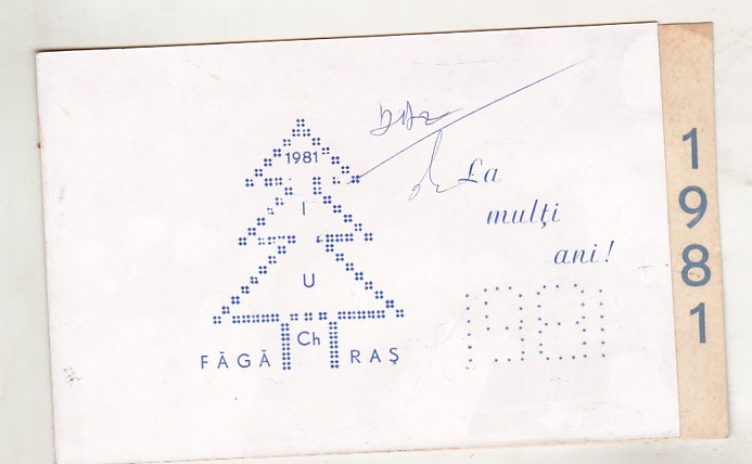 bnk cp Felicitare 30 Decembrie si Anul Nou 1981 IUC Fagaras
