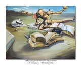Tablou la comanda, Book Transforming Itself Into A Nude Woman, 130x100cm ulei pe panza, reproducere Salvador Dali