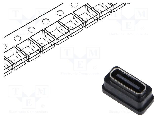 Conector USB C soclu SMT 24 pini vertical GCT