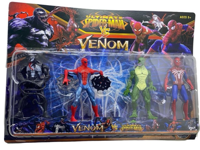 Set figurine Spider-Man vs Venom 4 personaje de actiune