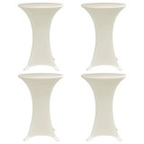 Husă de masă cu picior, 4 buc., crem, &Oslash;80 cm elastic