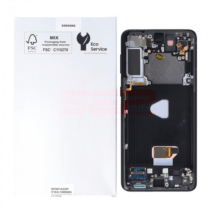 LCD+Touchscreen cu Rama Samsung Galaxy S21 Plus / G996 BLACK Original Service Pack