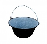 Ceaun Emailat 50 Litri Negru pentru Foc Deschis, Jar - KitchenServ, Diametru 63.5cm