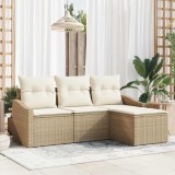 Cumpara ieftin Set de canapele pentru grădină cu pernă 4 pcs Bej și crem