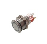 Buton fara retinere NO NC cu iluminare la 12-24V DC albastru, CE Contact Electric