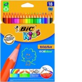 Creioane colorate 18 culori Evolution Bic