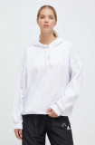 Adidas bluza femei, culoarea alb, cu glugă, modelator