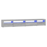Cumpara ieftin Comoda TV cu lumini LED, gri sonoma, 270x35x40 cm