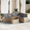 Gossi set canapele de gradina, 7 piese, cu perne, bej, poliratan