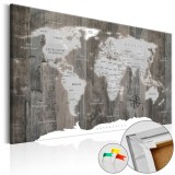 Cumpara ieftin Tablou din plută - World of Wood [Cork Map] 90x60 cm