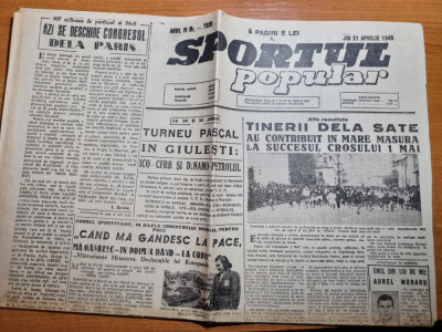 sportul popular 21 aprilie 1949-ciclism,fotbal,gimnastica foto