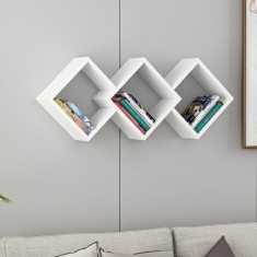 Raft de perete Galaxy Wall Shelf, Gri, 102x42x20 cm foto
