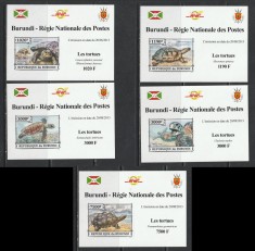 Burundi 2013 - Broaste Testoase NEDANTELATE Deluxe S/S 5v MNH
