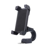 Suport Telefon Bicicletă/Motocicletă, Trotinetă sau Scuter &ndash; Ajustabil, Universal, Rotire 360&deg;, Fixare Ferma, Negru