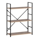 Bibliotecă-raft Manlo pakoworld Natural-oțel negru 58,6x23,5x80cm