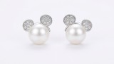 Cercei din Argint 925 Perla si Zirconiu Magie si Eleganta Jucausa