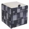 TABURET BOX - PRINT - CORP PATCH DENIM DREPTUNGHIURI/CAPAC IMITATIE PIELE DIVERSE CULORI - Alb 21894