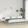 VidaXL Cadru de pat de podea Alb 200 x 200 cm Lemn masiv de pin