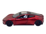 Macheta metal replica Tesla Roadster rosie deschide usile si portbagajul 1/24