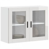 VidaXL Dulap de bucătărie cu ușă din sticlă &bdquo;Porto&rdquo; alb lucios 854089