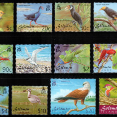 Insulele Solomon 2001, Mi #1033-1044**, fauna, pasari, MNH! Cota 50 €!
