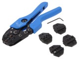 Kit de crimpat BM GROUP BM5345 cu unealta si 4 falci interschimbabile pt. conectori si terminale