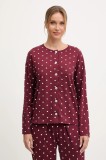 United Colors of Benetton cămașă de pijama culoarea bordo, 3ZMB3M07R
