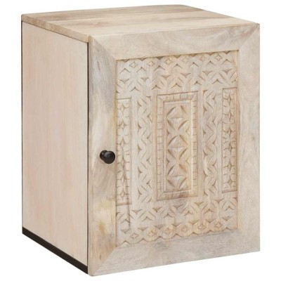 vidaXL Dulap de Baie cu ușă Alb 38 x 33.5 x 160 cm Lemn solid de mango 4018136 foto